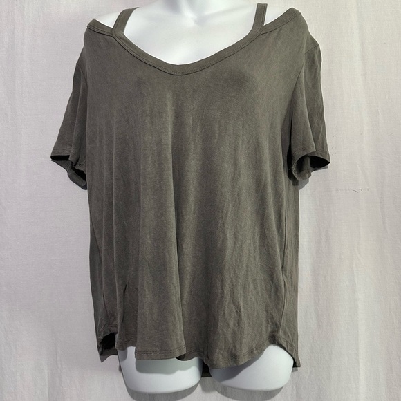 Hippie Chic Greenish Gray Relaxed Tee Shirt Large - Picture 1 of 3